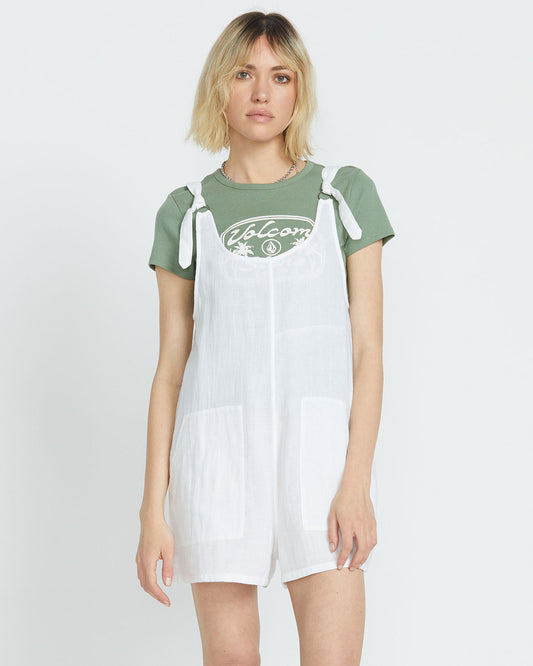 Women's Lil Tie Strap Romper White - Volcom