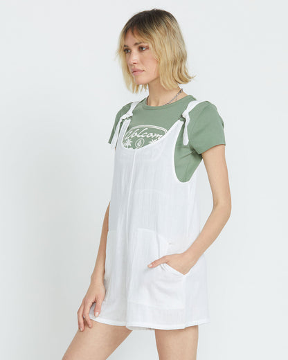 Women's Lil Tie Strap Romper White - Volcom