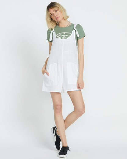 Women's Lil Tie Strap Romper White - Volcom