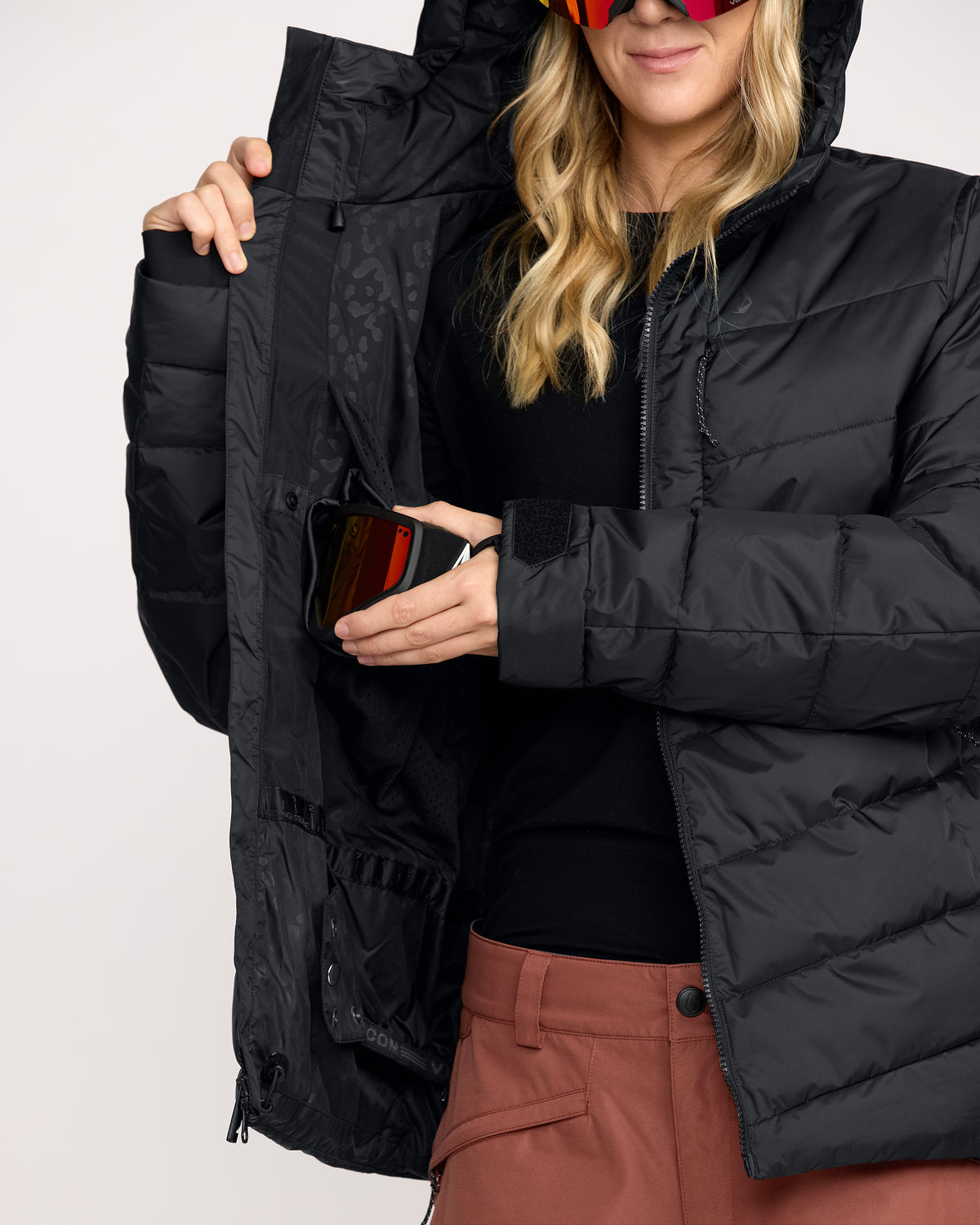 Women's Estes Puff Jacket Black - Volcom