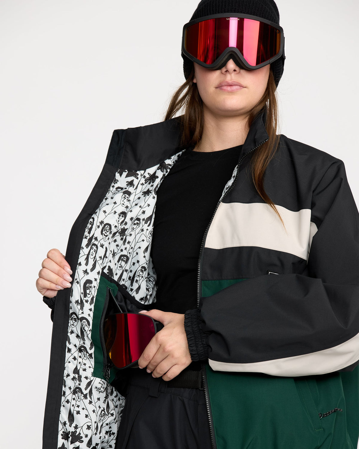 DLM Jacket Black Green - Volcom