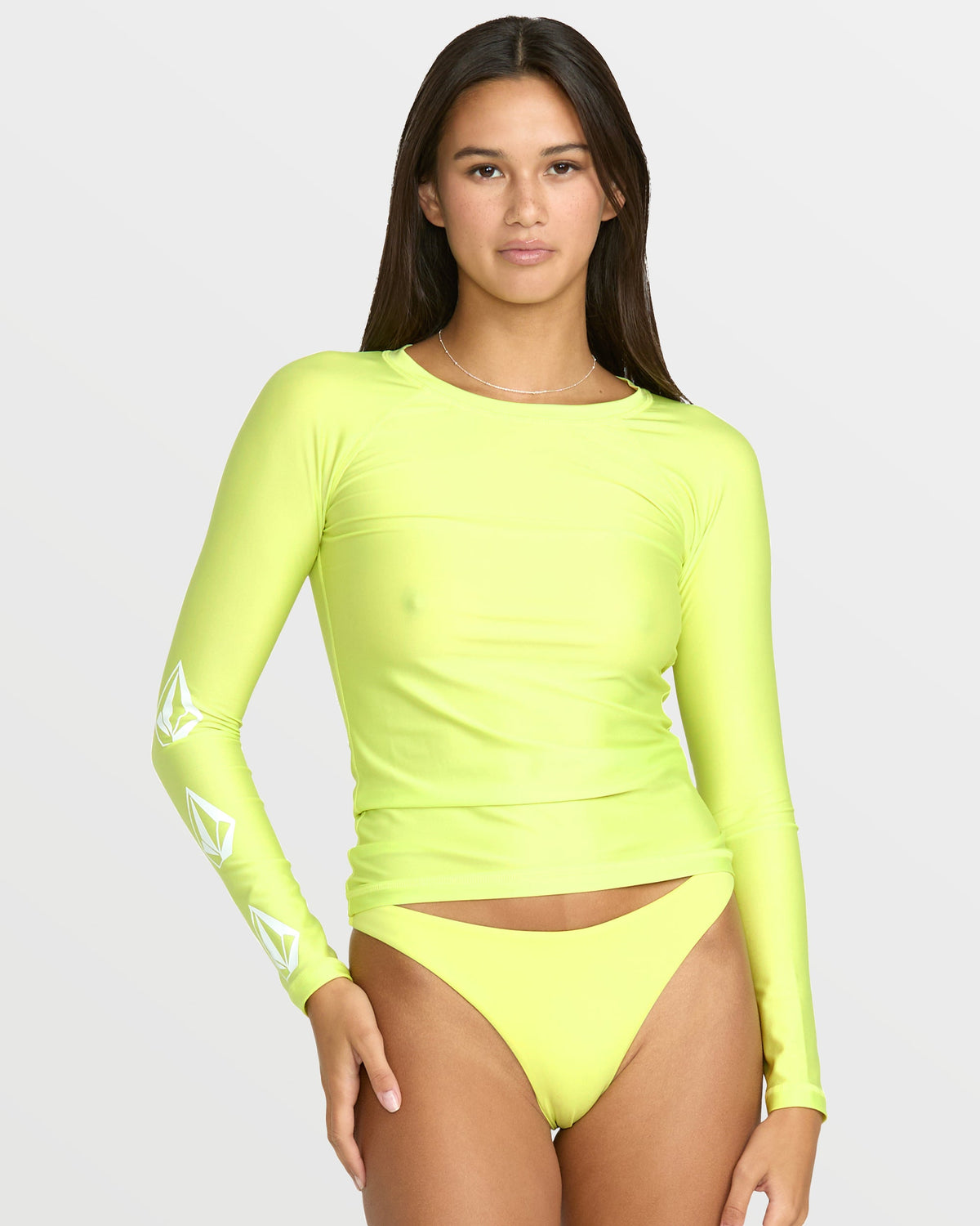 Women's Simply Core Long Sleeve Rashguard Island Green - Volcom