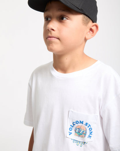 Kids' Burgstone Pocket Tee White - Volcom