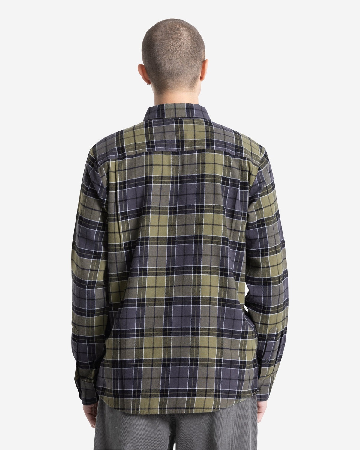 Men's Caden Plaid Long Sleeve Shirt Dark Olive - Volcom