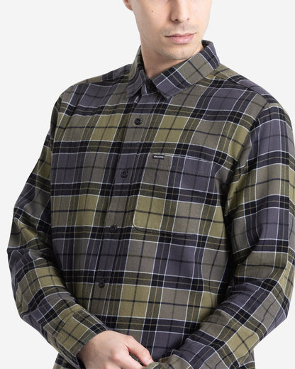 Men's Caden Plaid Long Sleeve Shirt Dark Olive - Volcom