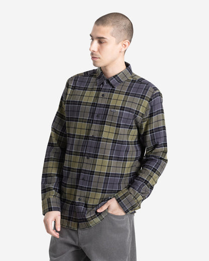 Men's Caden Plaid Long Sleeve Shirt Dark Olive - Volcom