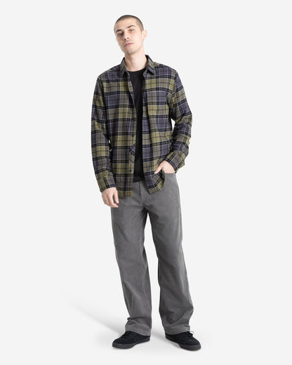 Men's Caden Plaid Long Sleeve Shirt Dark Olive - Volcom