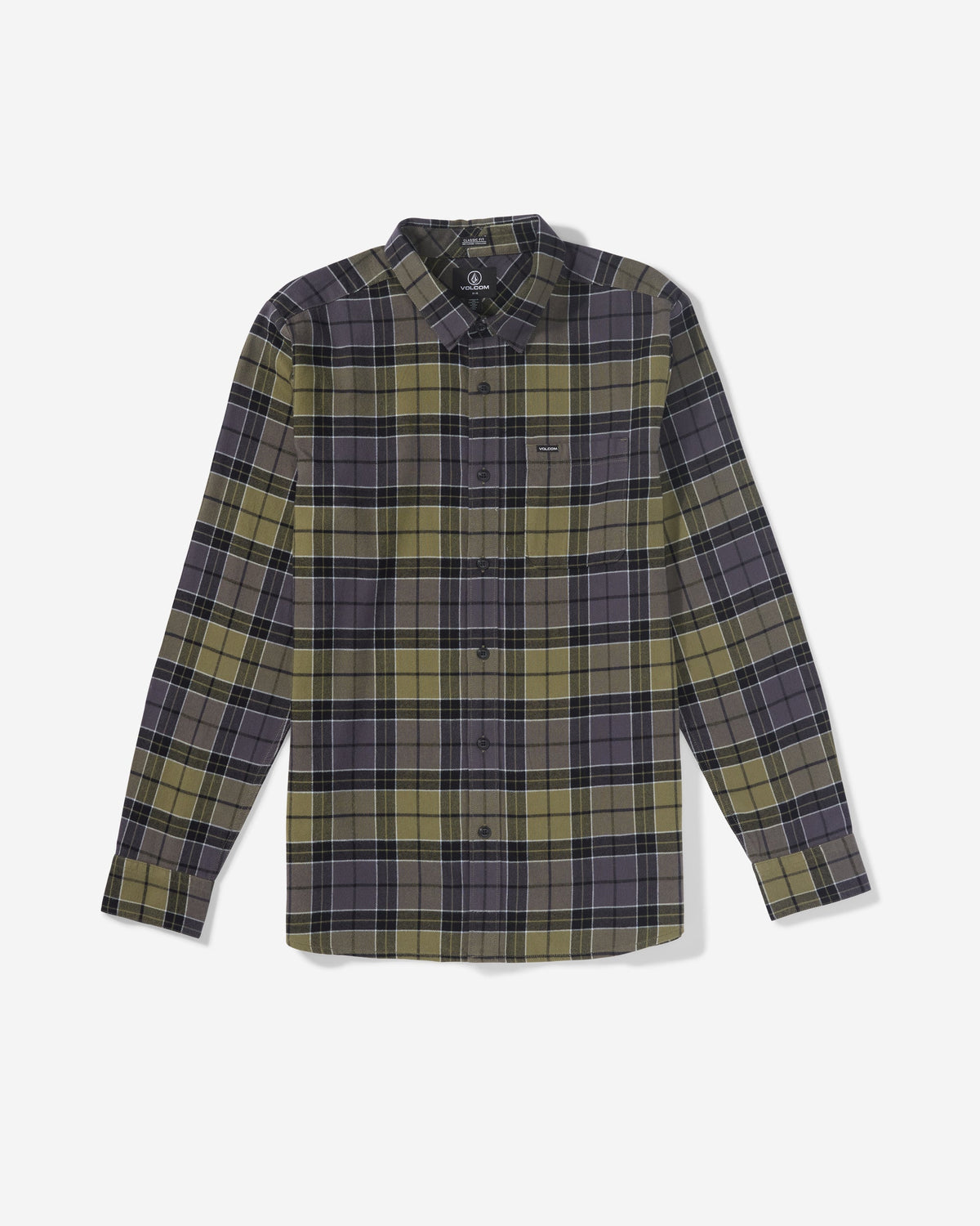 Men's Caden Plaid Long Sleeve Shirt Dark Olive - Volcom
