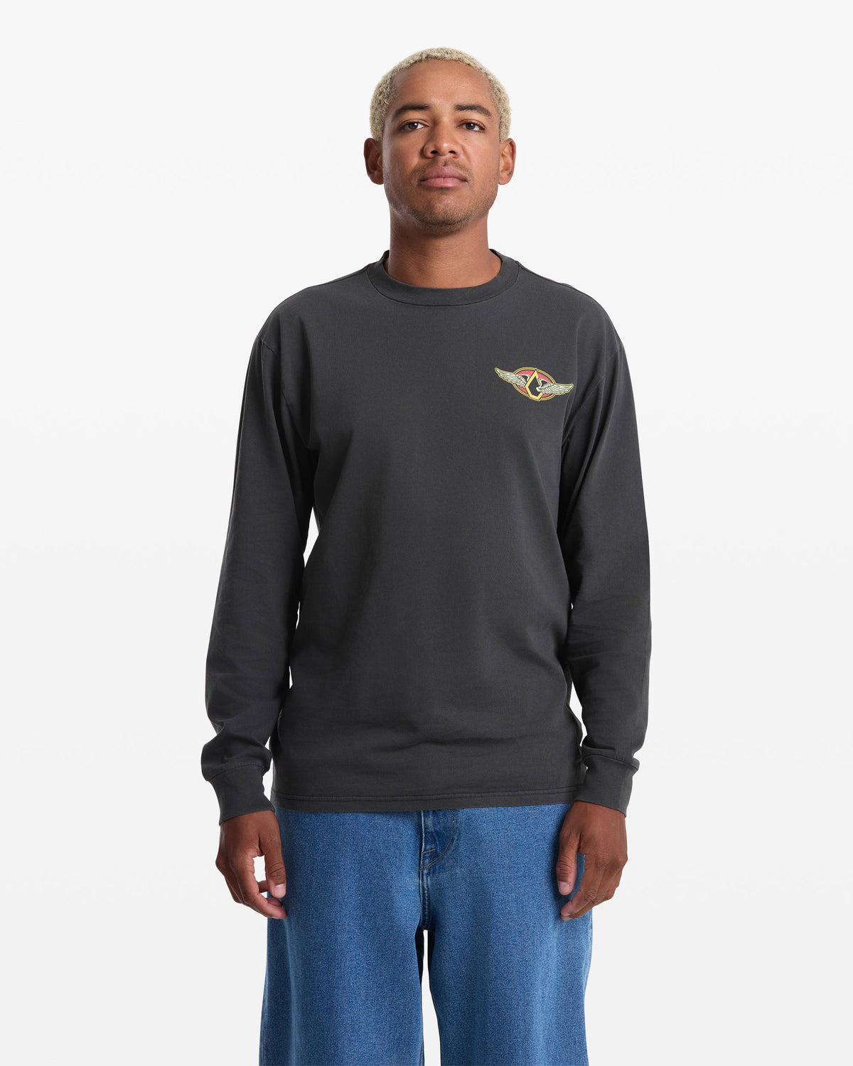 Men's Wing It Long Sleeve Tee Antique Black - Volcom