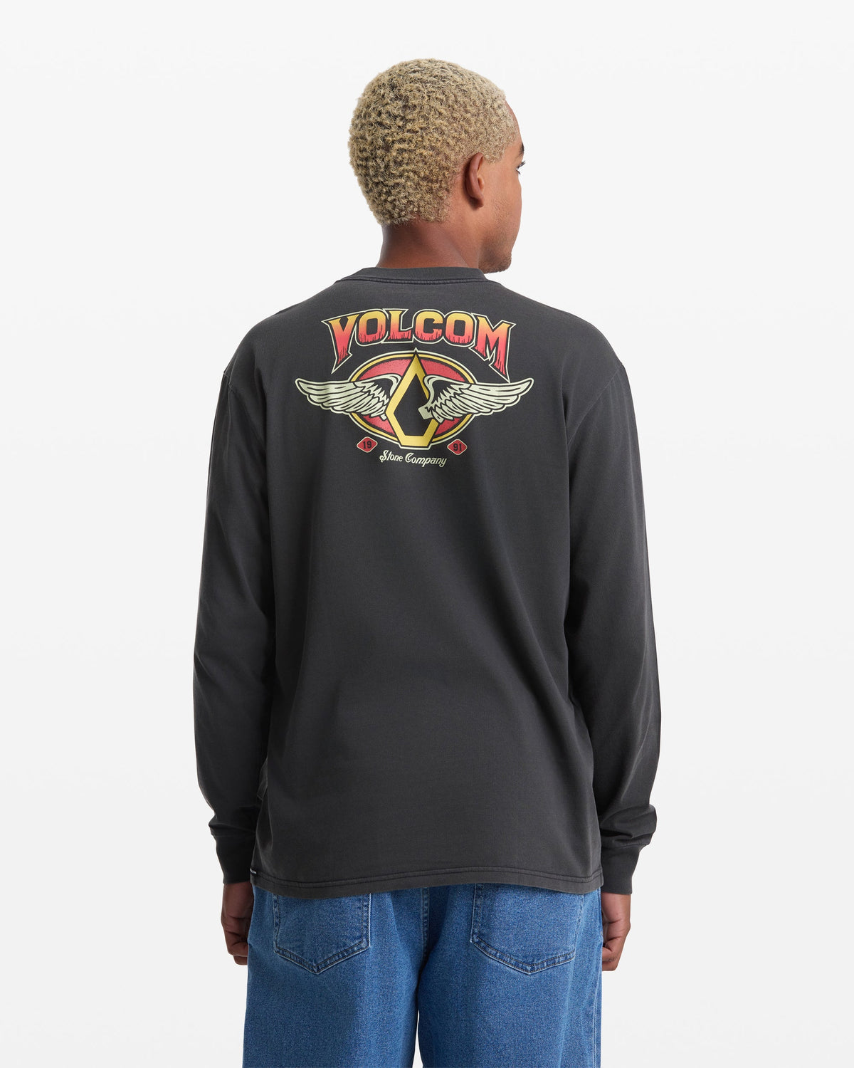 Men's Wing It Long Sleeve Tee Antique Black - Volcom