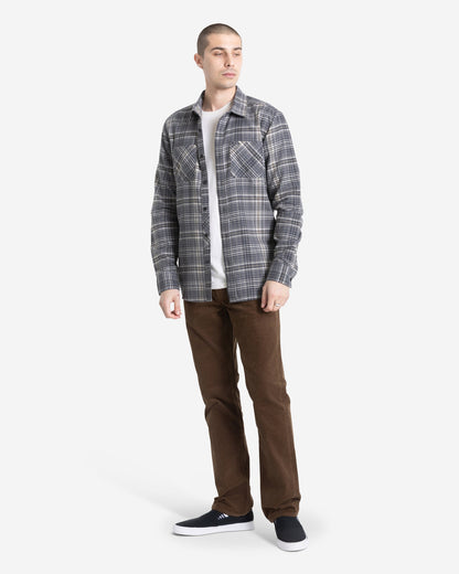 Men's Netastone Flannel Long Sleeve Shirt Asphalt Black - Volcom