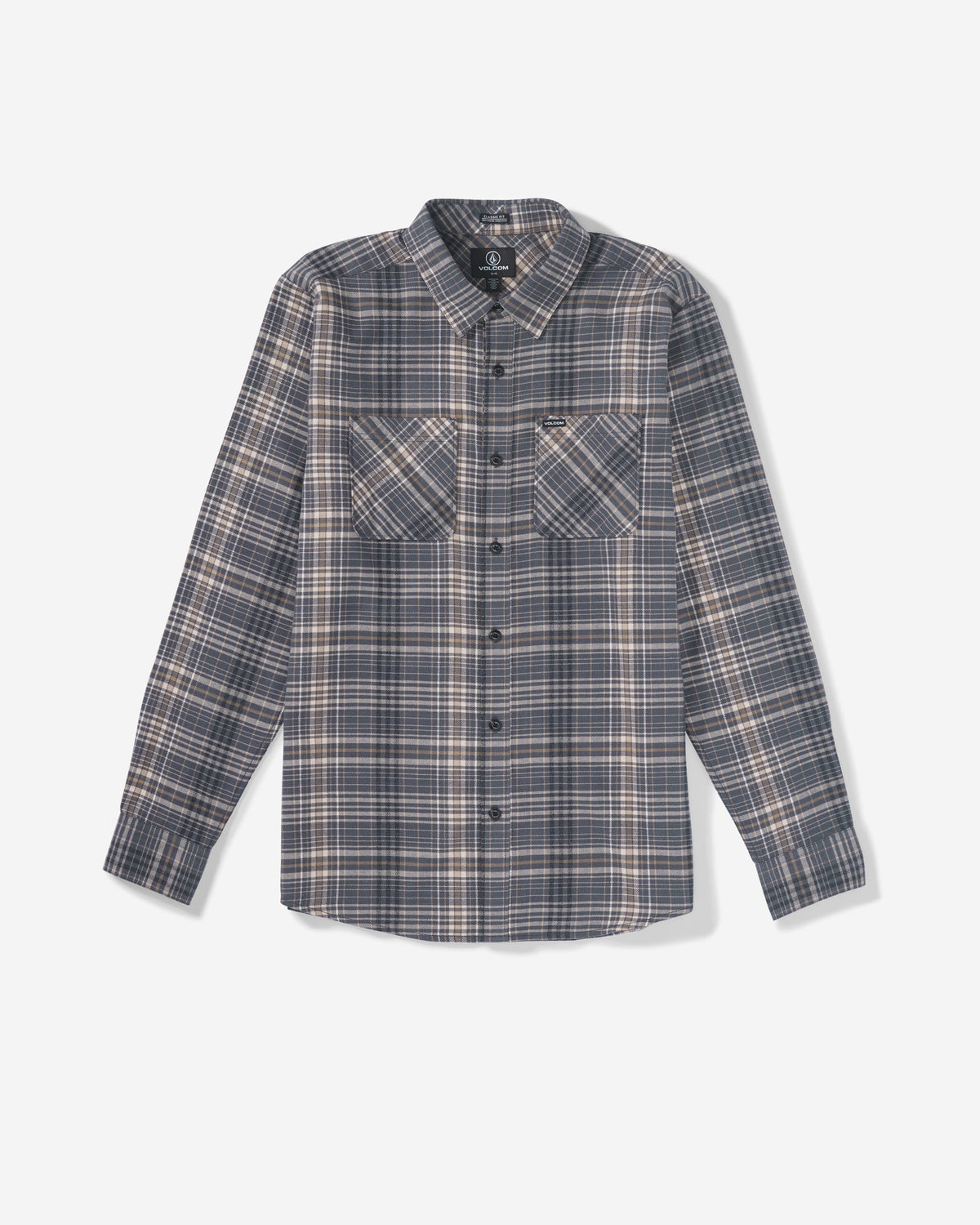 Men's Netastone Flannel Long Sleeve Shirt Asphalt Black - Volcom