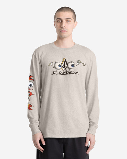 Men's Featured Artist Daniel Shepard Budz Long Sleeve Tee Stone Heather - Volcom