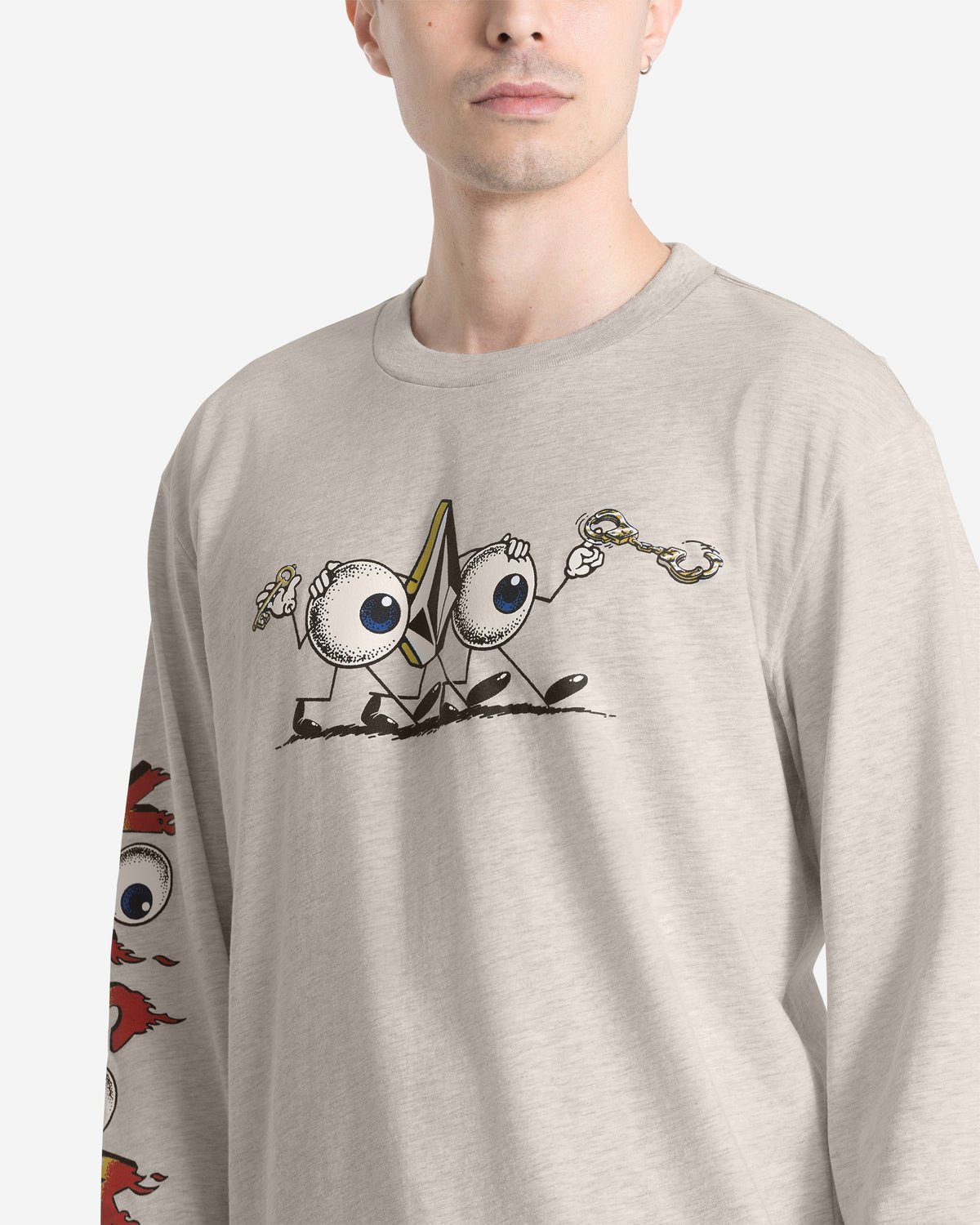 Men's Featured Artist Daniel Shepard Budz Long Sleeve Tee Stone Heather - Volcom