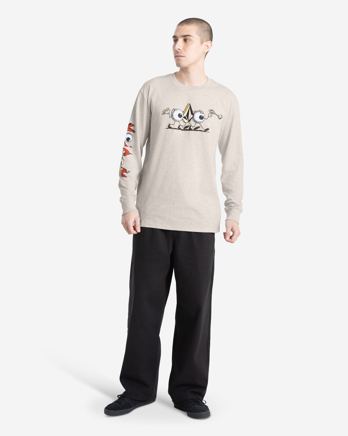 Men's Featured Artist Daniel Shepard Budz Long Sleeve Tee Stone Heather - Volcom