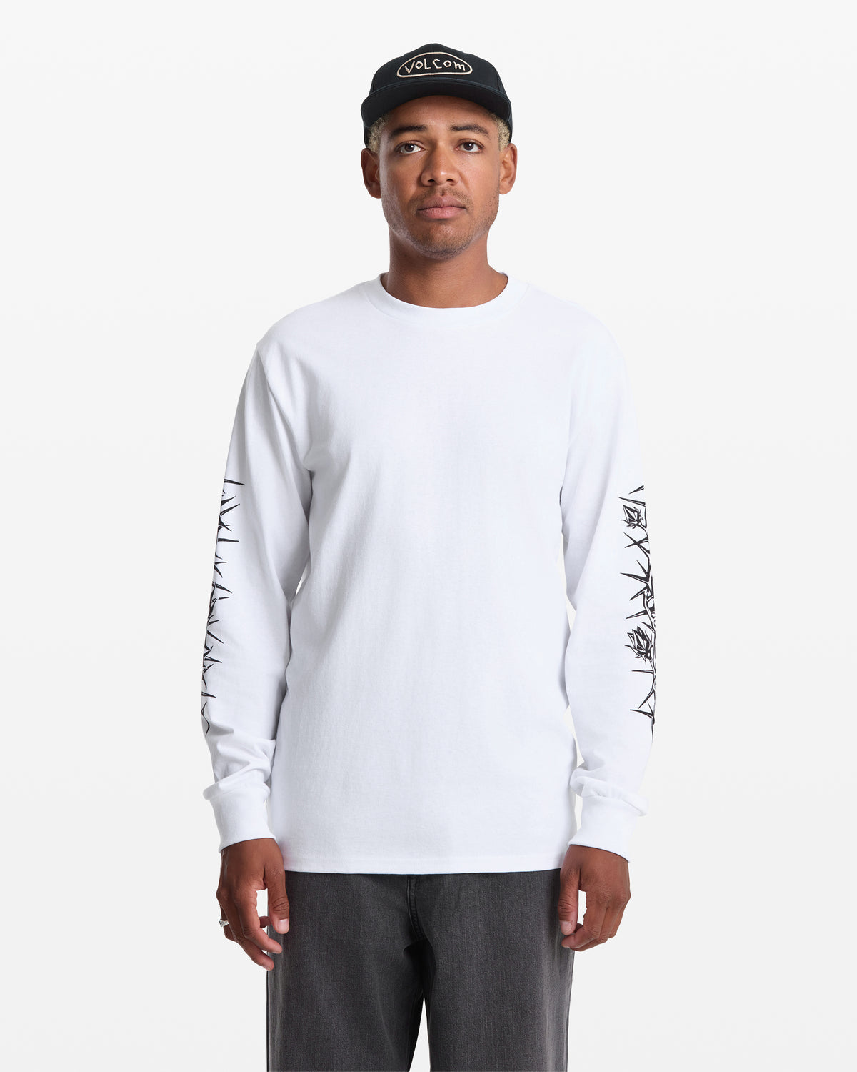 Men's Die By The Stone Long Sleeve Tee White - Volcom