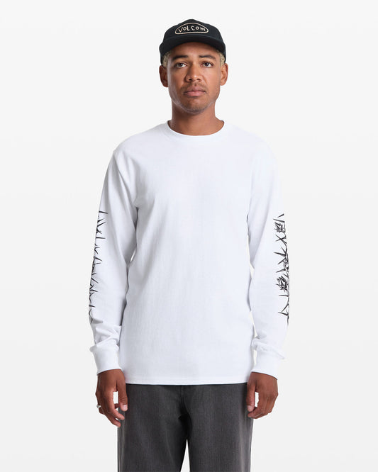 Men's Die By The Stone Long Sleeve Tee White - Volcom