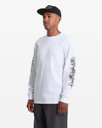 Men's Die By The Stone Long Sleeve Tee White - Volcom