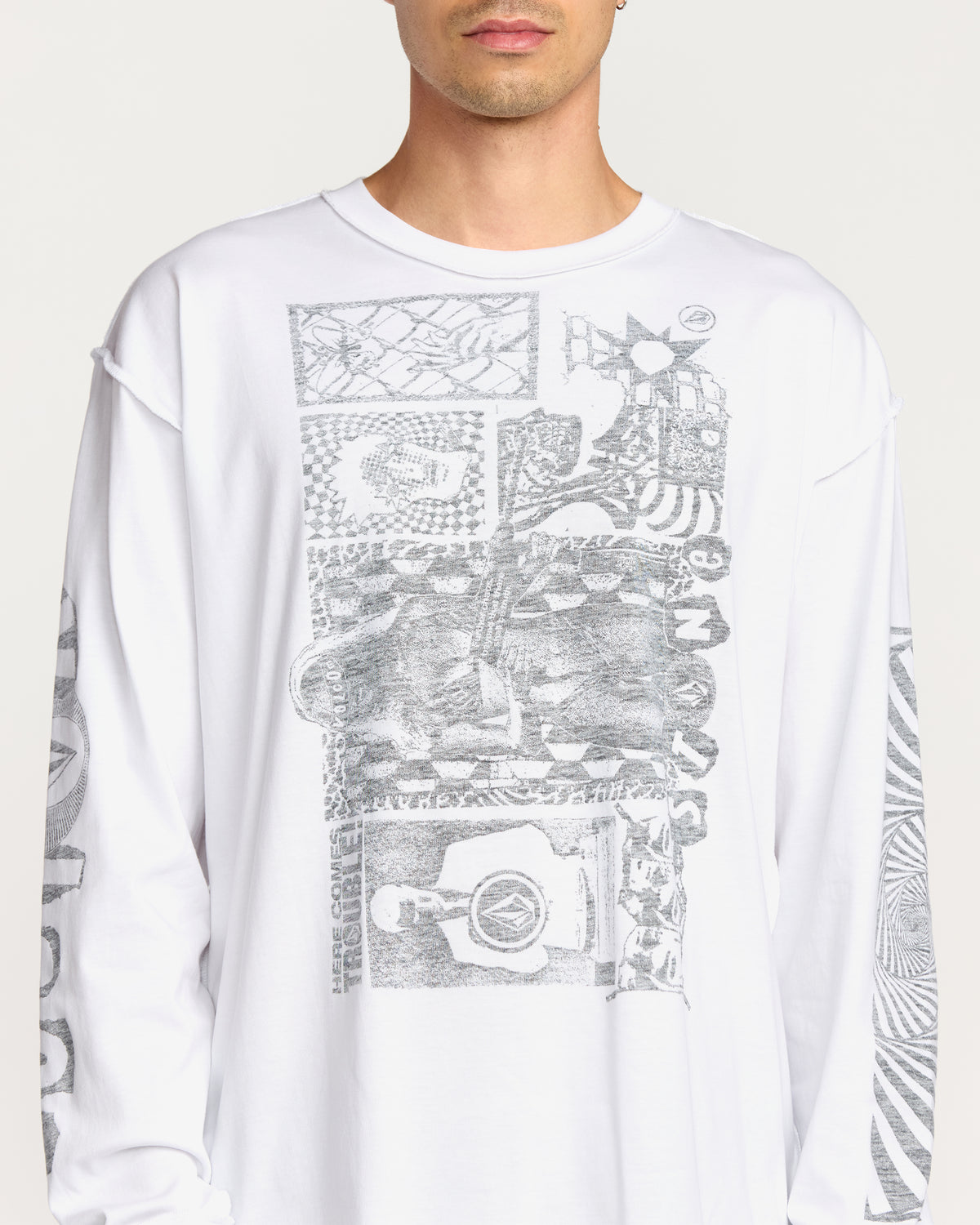 Men's Povj Long Sleeve Tee White - Volcom