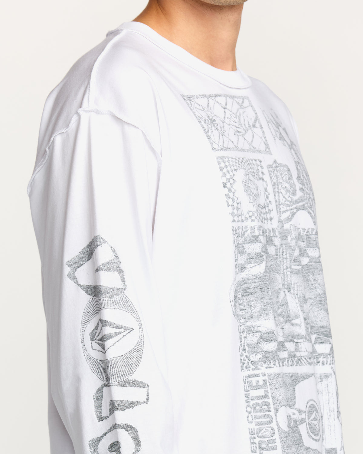 Men's Povj Long Sleeve Tee White - Volcom