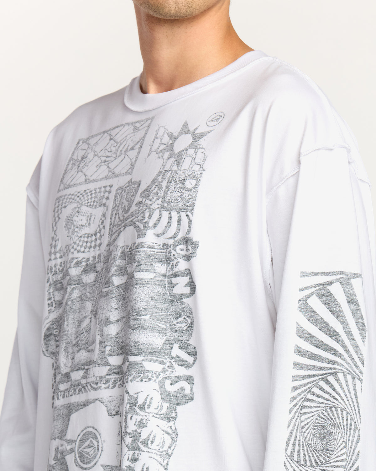 Men's Povj Long Sleeve Tee White - Volcom