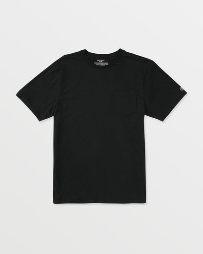 Men's Solid Short Sleeve Shirt Pocket Tee Black - Volcom