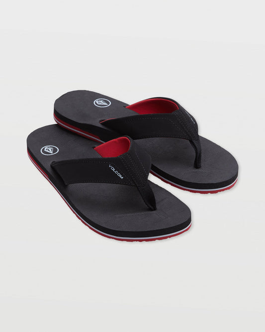 Men's Victor Sandals Black/Red - Volcom