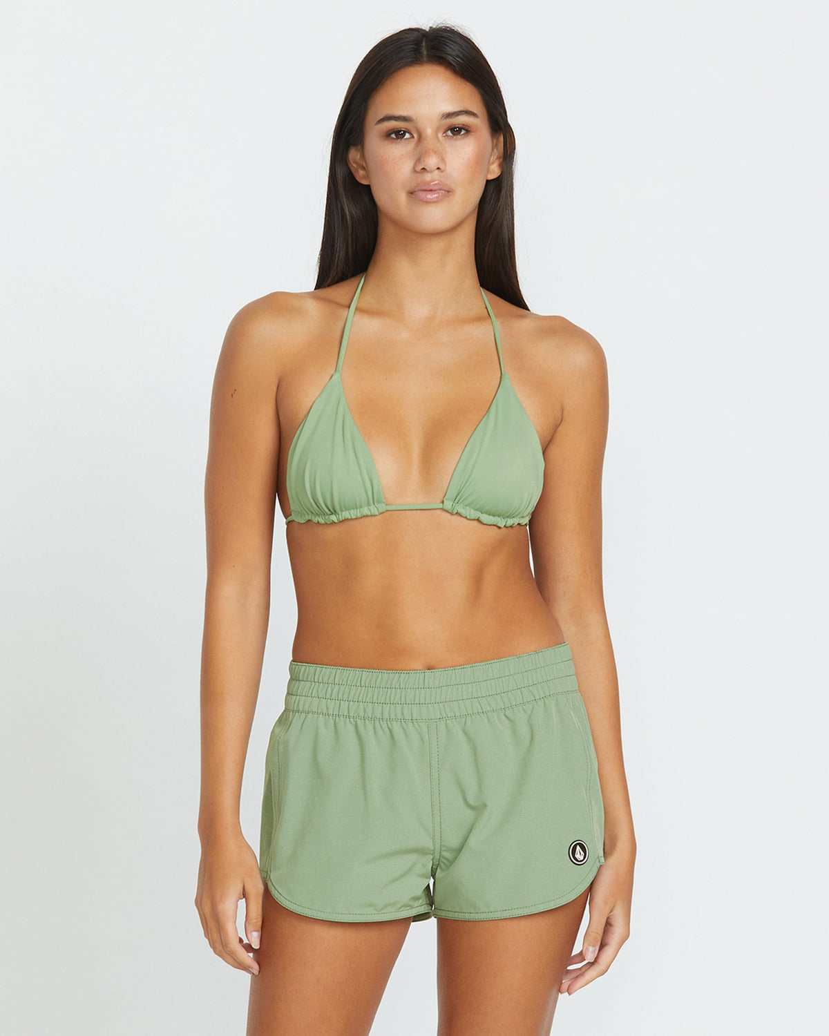 Women's Simply Solid Boardshorts Grass Green - Volcom