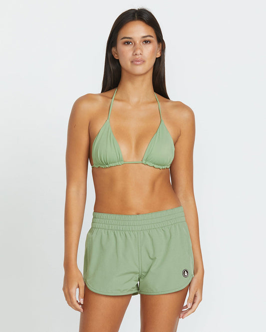 Women's Simply Solid Boardshorts Grass Green - Volcom